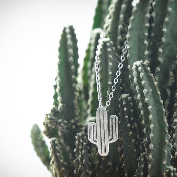 Cactus Dainty Pendant Necklace Silver - Picture 2 of 8